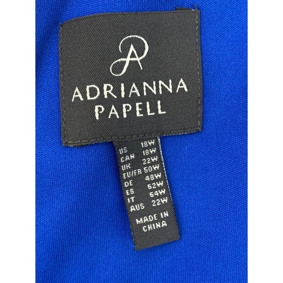 Adrianna Papell Blue Knit Crepe Ruffled Sheath Dress Size 18W NWT - Picture 3 of 13